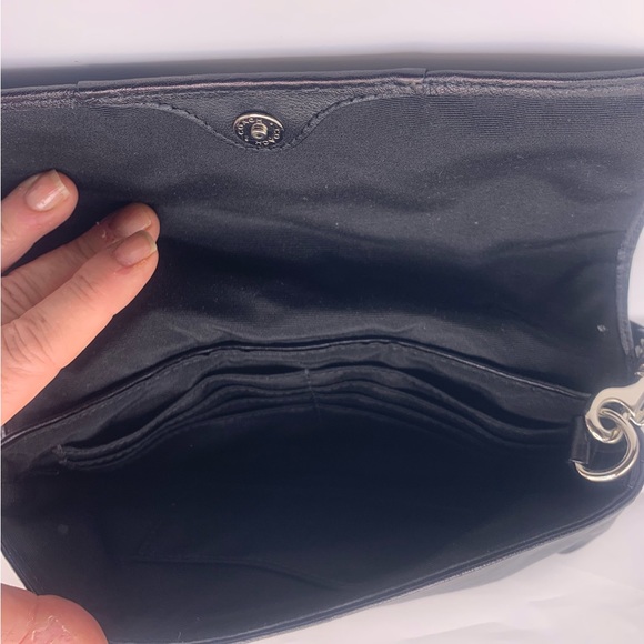 Coach Black Leather Monogram Plate Credit Card Wristlet Wallet - Picture 5 of 7